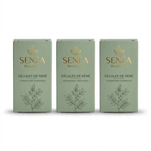 Lot de 3 Boites Gélules de Séné - 120 Capsules Végétales 300mg - Transit Digestif Naturel