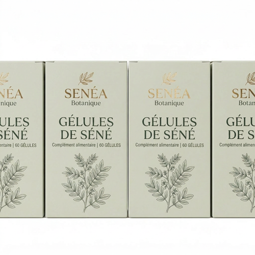 Lot de 4 Boites Gélules de Séné - 120 Capsules Végétales 300mg - Transit Digestif Naturel