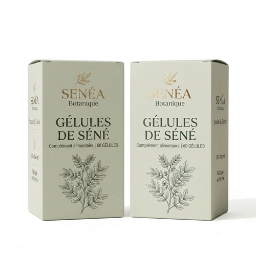 Lot de 2 Boites Gélules de Séné - 120 Capsules Végétales 300mg - Transit Digestif Naturel