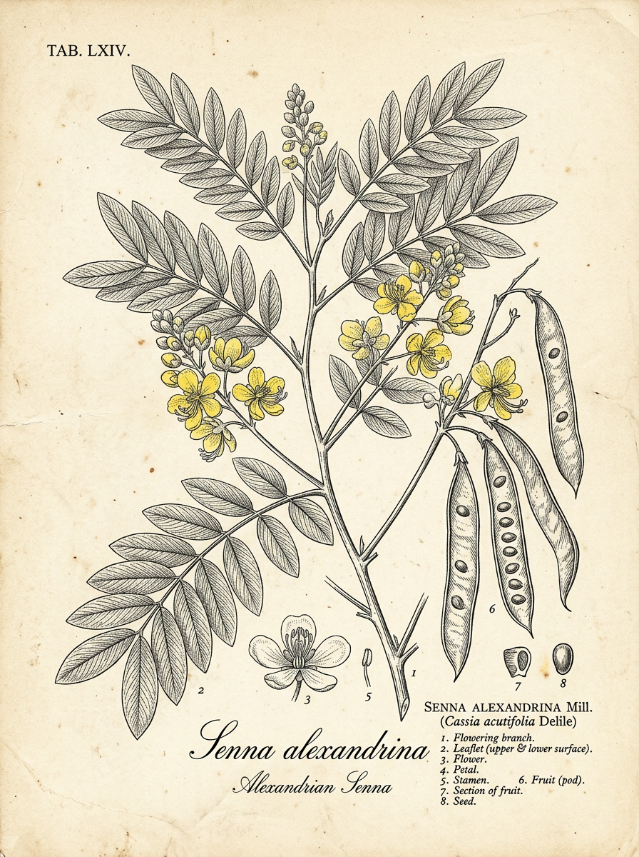 Illustration botanique du Séné